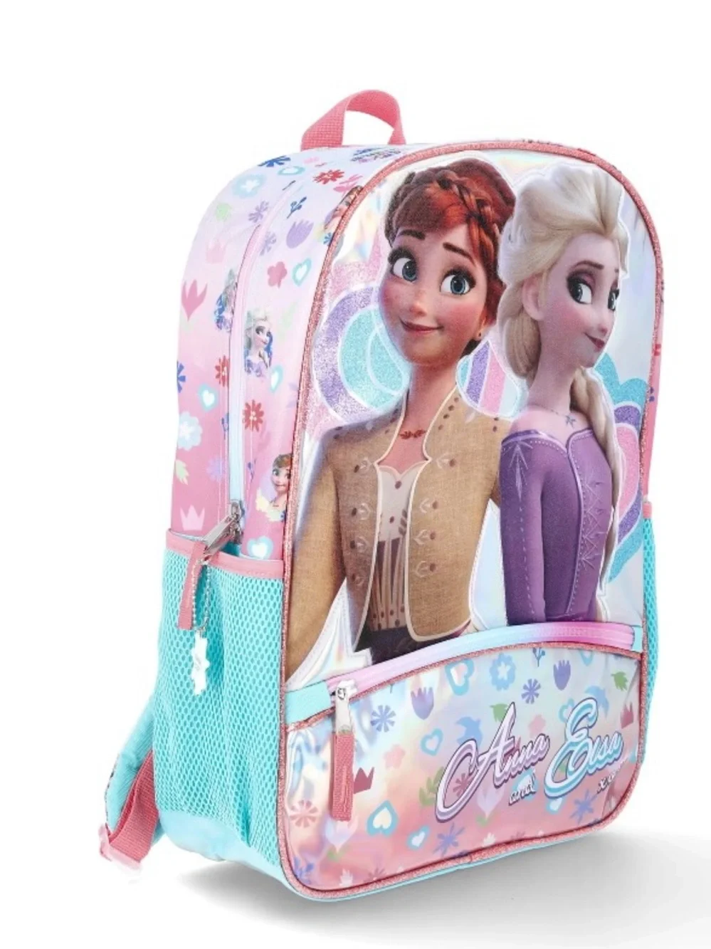 Disney Frozen Anna and Elsa Pink Purple Holographic Kids Backpack